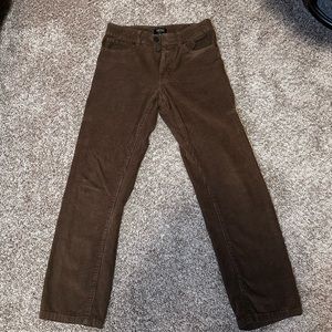Corduroy textured pants in brown